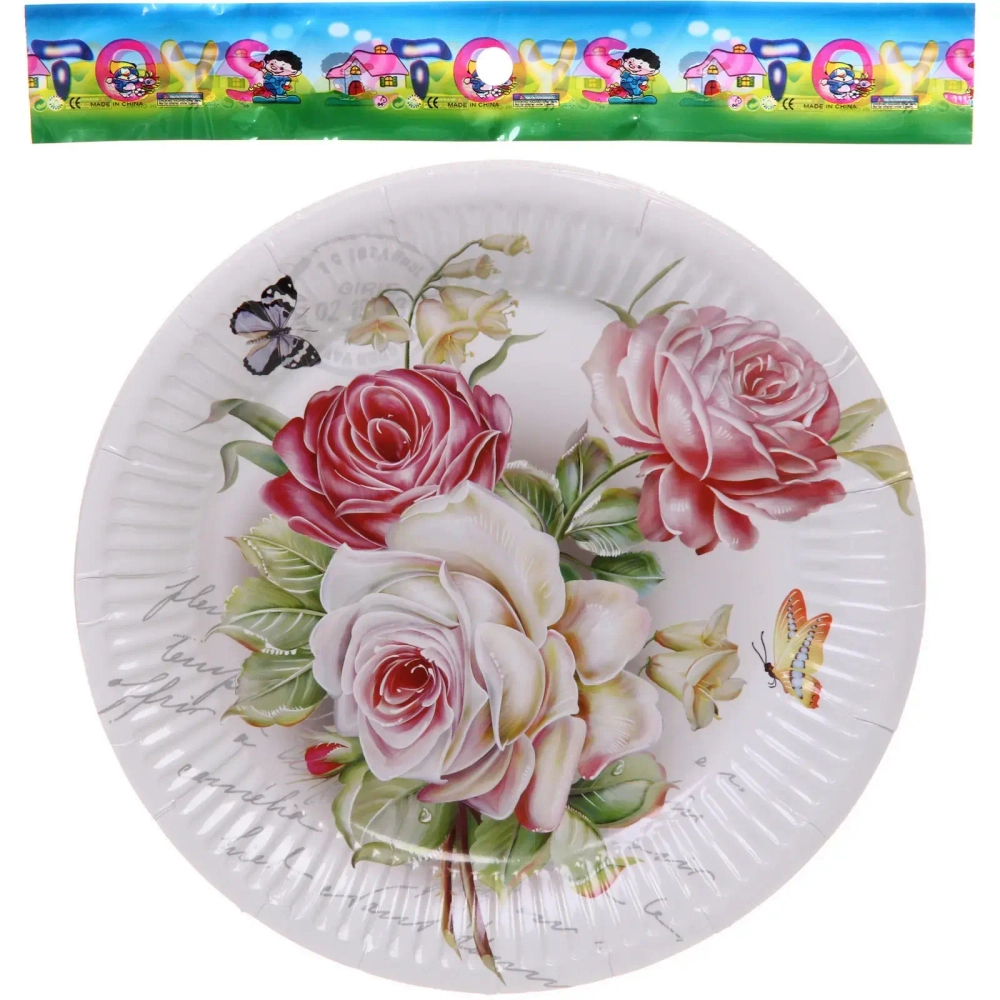 Тарелка бумажная 18 см в наборе 10 шт «Цветы»