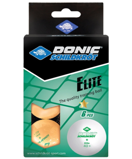 Мяч для настольного тенниса 1* Elite, оранжевый 6 шт.