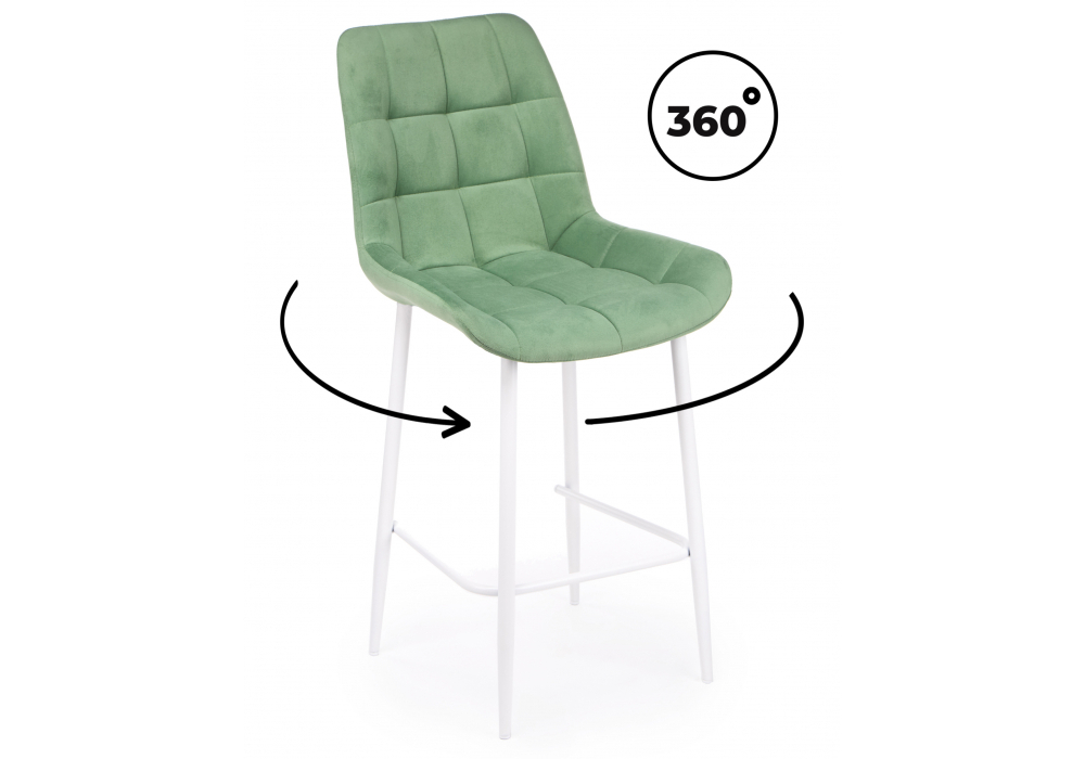 Барный стул Woodville Челси 360 фисташковый (zd 651), белый np, ножки белые
