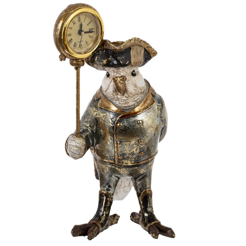 GAEM Фигурка декоративная с часами "Попугай" (LR44х1 н/п), L12 W14 H22,5 см