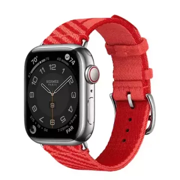 Apple Watch Hermès 41mm Silver Stainless Steel Case with Jumping Single Tour Rose Texas/Rouge Piment