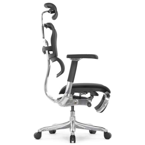 Кресло FALTO Ergohuman Luxury 2 с подножкой ( чёрный каркас /сетка чёрный T-168-B1 Black )