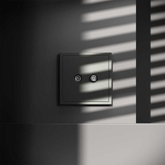 Розетка телевизионнная встраиваемая Voltum S70 оконечная TV+SAT, (титан) VLS060406