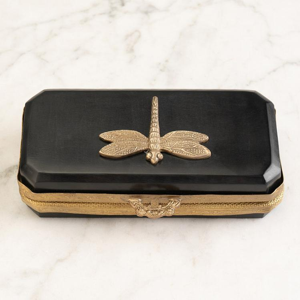 Шкатулка в винтажном стиле Стрекоза 19х8 см