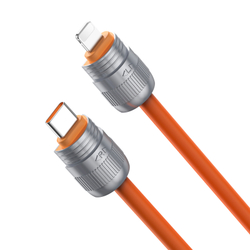 Кабель со съемным ремешком, разъемом USB-C на Lightning, быстрая зарядка 27W, длина 30см, оранжевый цвет, серия LCBA Series от Dux Ducis