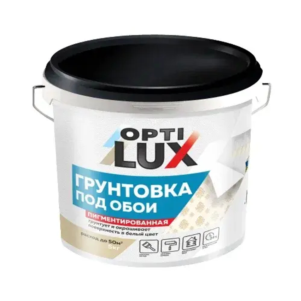 OPTILUX  Грунтовка под ОБОИ в белый цвет 5кг (ИжСинтез)