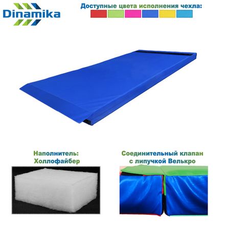 Мат гимнастический 2000х1000х100 оксфорд-велькро (холлослеп/холлофайбер)