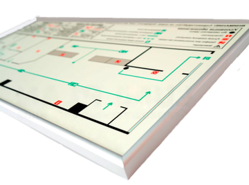 План эвакуации А3 в алюминиевой рамке (300х400 мм)