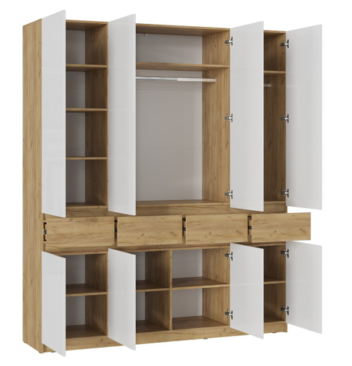 БОСТОН ШК-004 Шкаф 4-ств. МДФ (Комплект) Дуб Крафт золотой / Белый