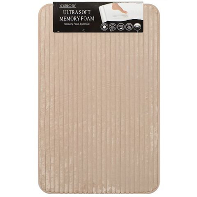 Коврик для ванной, 0.5х0.8 м, ПЭ, беж, Полосы, Y224