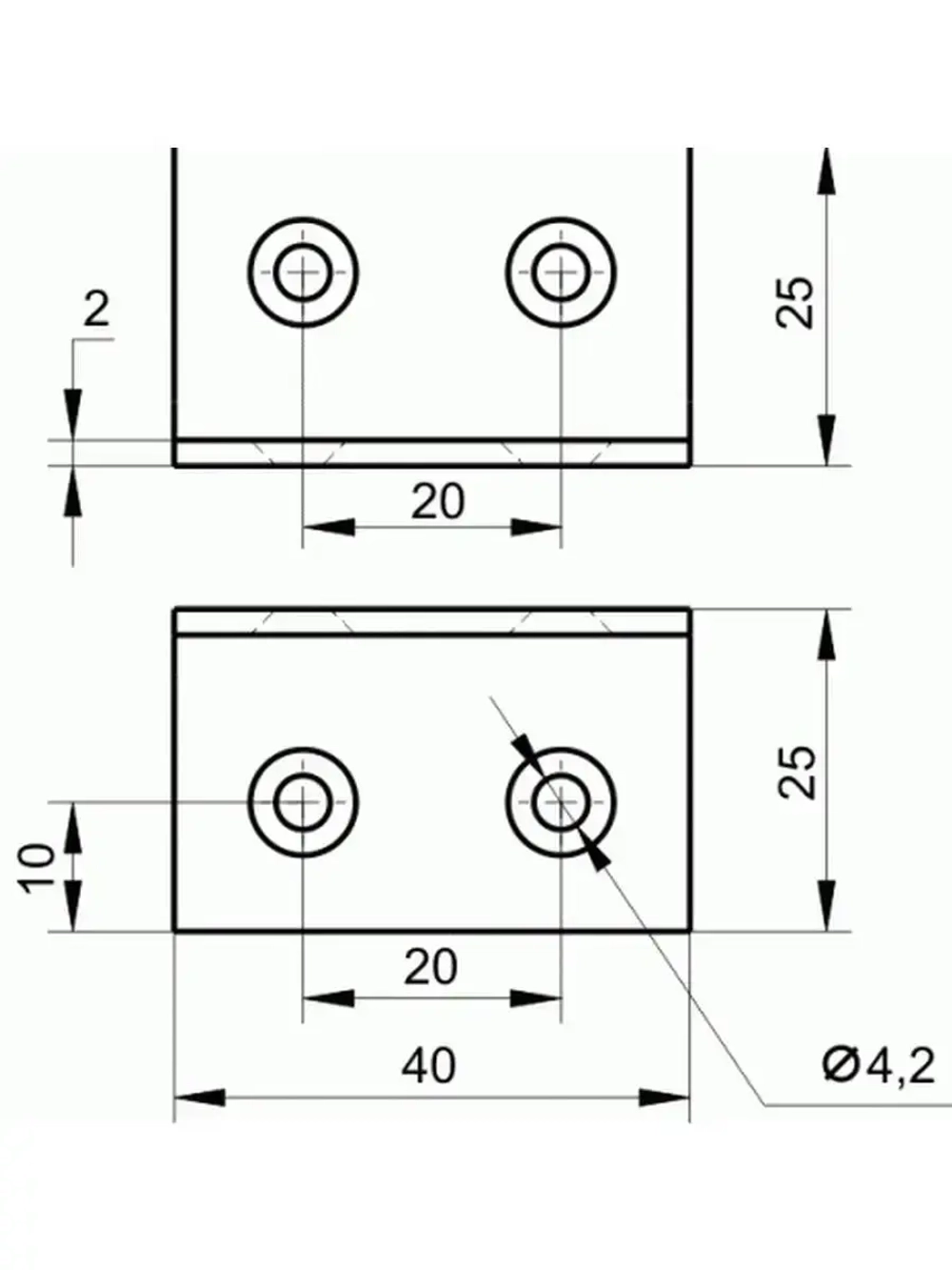 Мебельный уголок металлический L25 крепежный оцинкованный