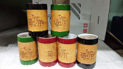 Кружка большая фарфоровая без ручки с берестой. Коллекция Онфим (Onfim)