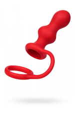 Анальная втулка с рельефом красная 10 см