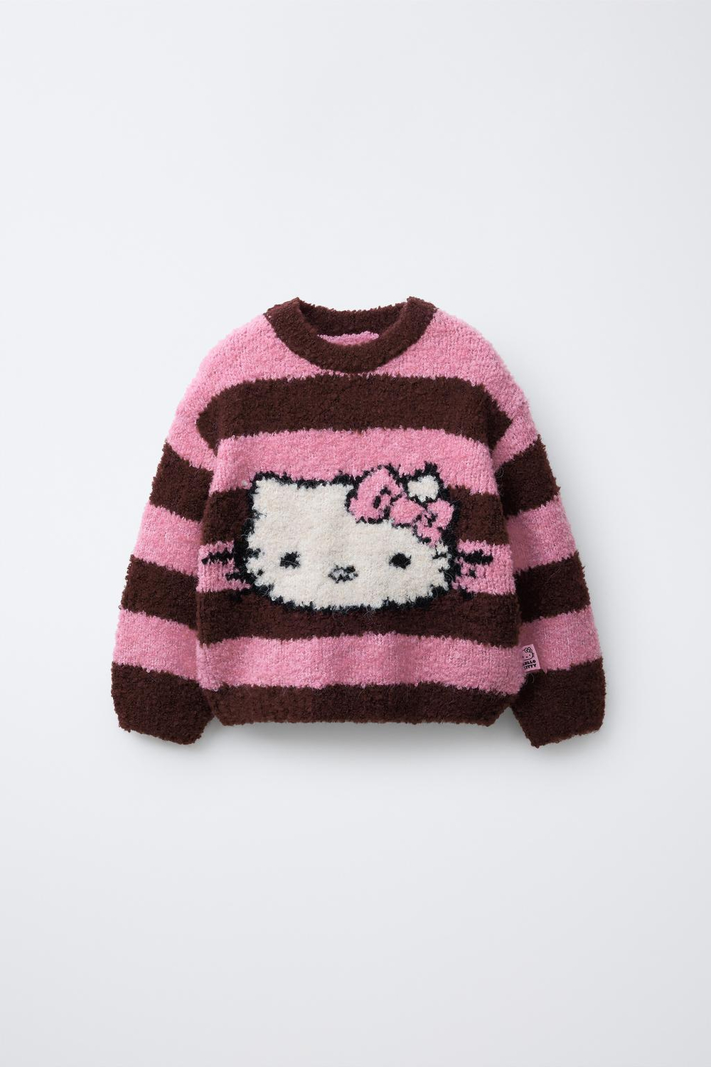 ZARA СВИТЕР В ПОЛОСКУ С ПРИНТОМ HELLO KITTY ©, РОЗОВЫЙ