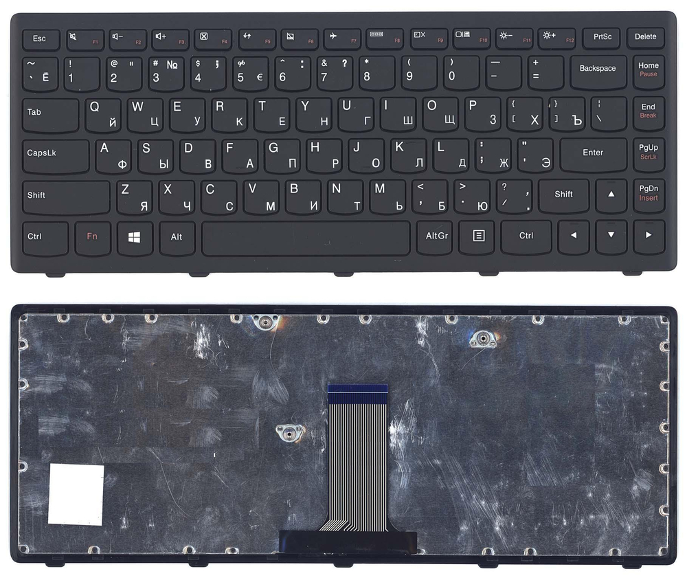 Клавиатура для ноутбука Lenovo Flex 14 G400s черная с рамкой