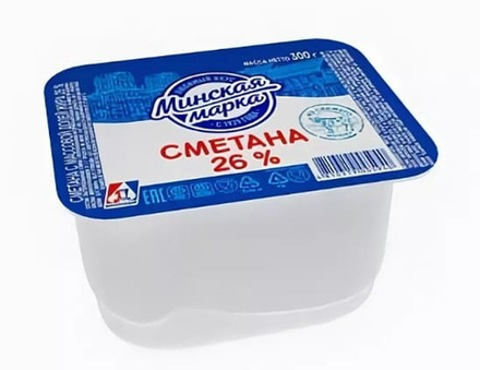 Сметана "Минская марка" 26% 300г. Минск