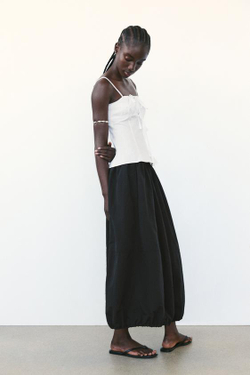 ZARA ТОП ИЗ ГАБАРДИНА С ЗАВЯЗКАМИ, БЕЛЫЙ