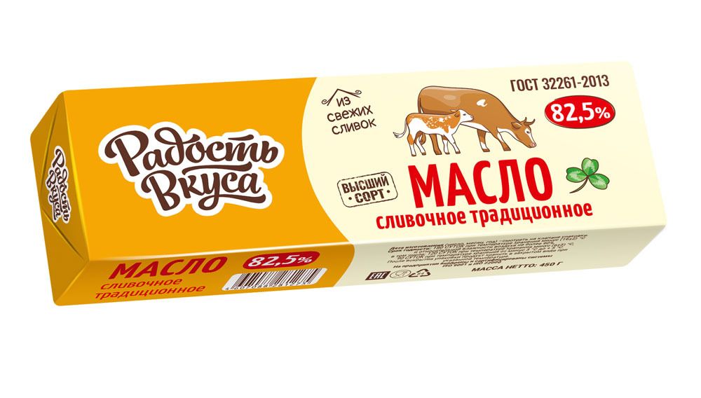 Масло Сладкосливочное несоленое &quot;Радость вкуса&quot; БЗМЖ 82,5%, 400г