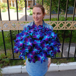 Букет из орхидей «Сокровище глубин‎» в синем бархате