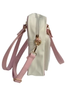 Сумка через плечо с прозрачным окошком розовый бант