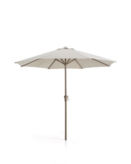 Бежевый зонт Milna со стальной конструкцией цвета таупе, диаметр 300 см