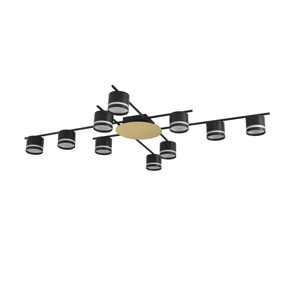 8304/10C COMFI золотой/черный, металл/акрил Светильник потолочный GX53 LED 10*7W 220V BENUA