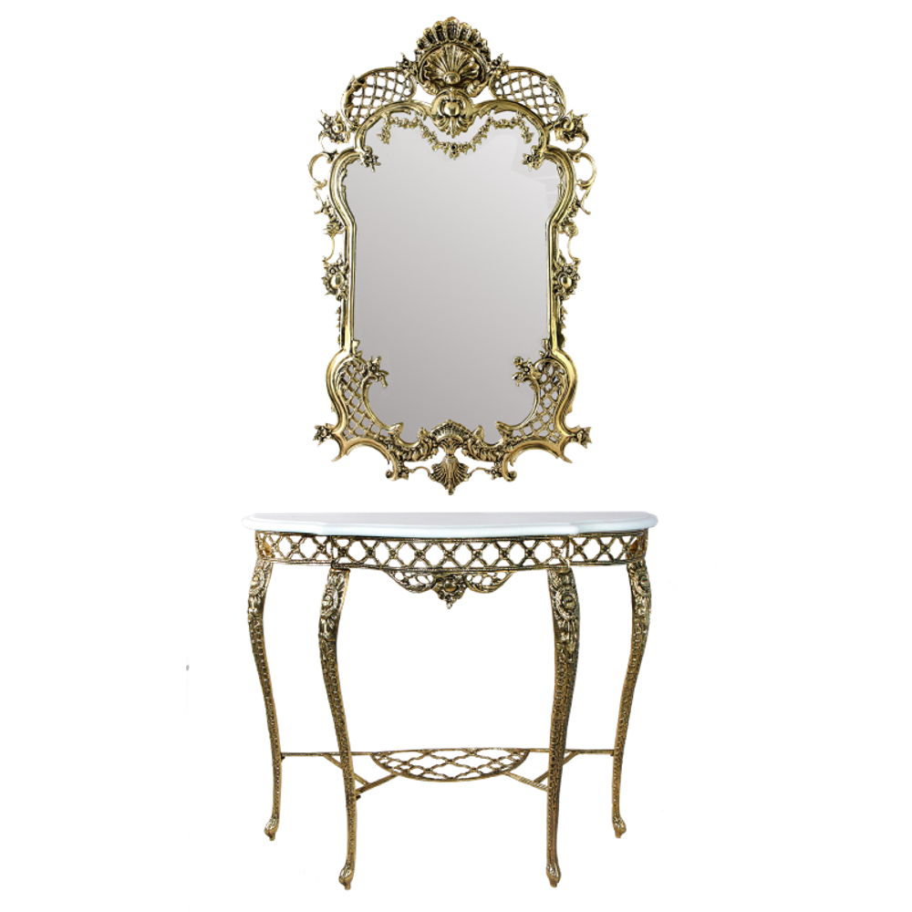 Bello De Bronze Зеркало Рендада в раме, золото