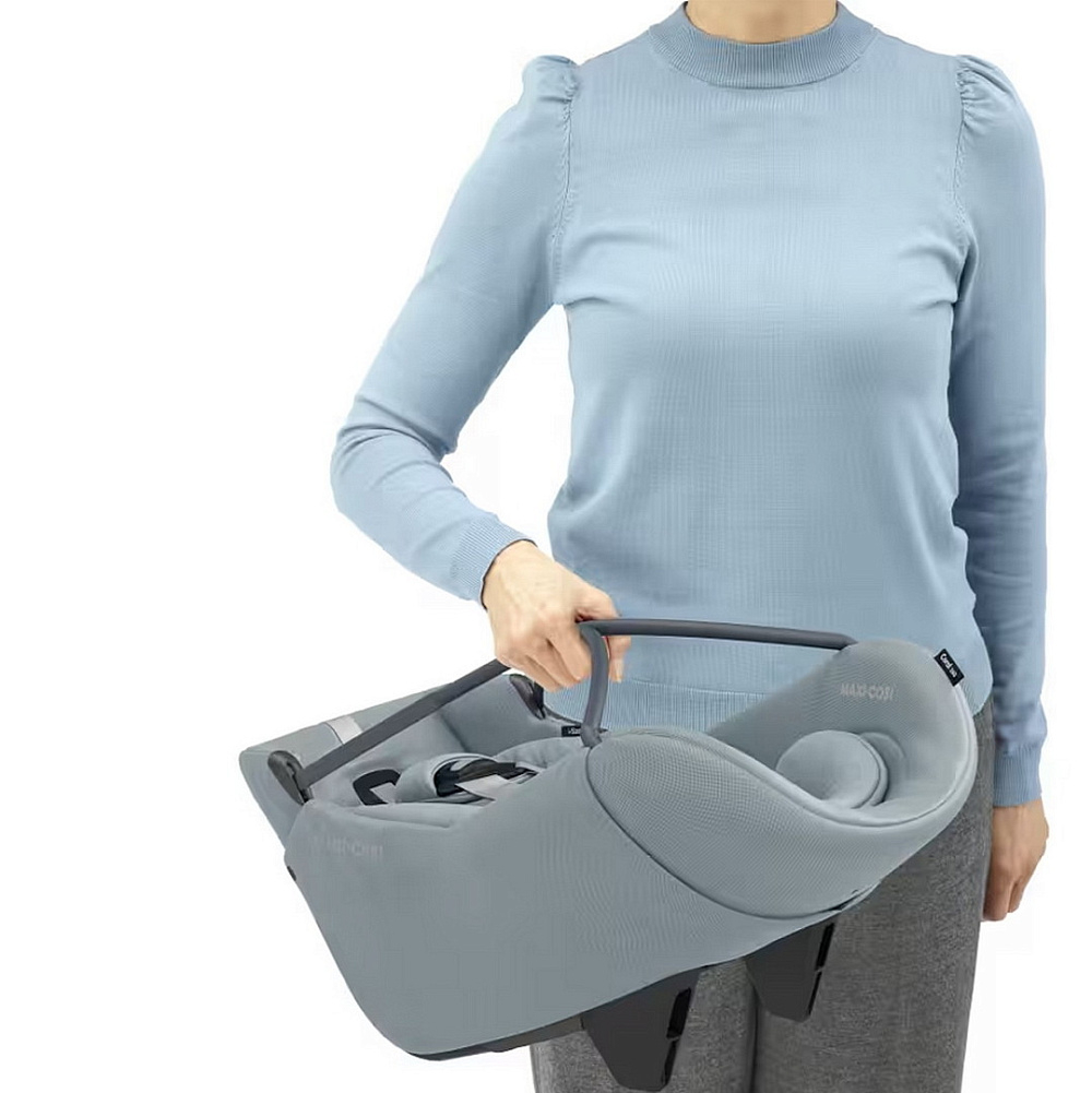 Детская коляска Maxi-Cosi Fame 3 в 1 с автокреслом Coral 360 Essential grey Twillic Green/зеленый