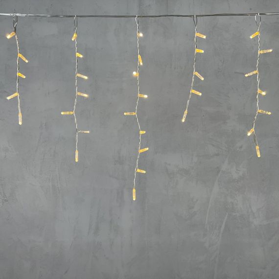 Светодиодная бахрома с колпачком 4,9*0,5 м., 189 теплых белых LED ламп, прозрачный провод ПВХ, IP65, Beauty Led (PIL189CAP-10-2WW)