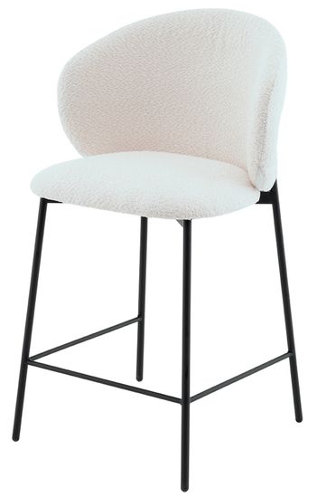 Стул полубарный Snow букле белый