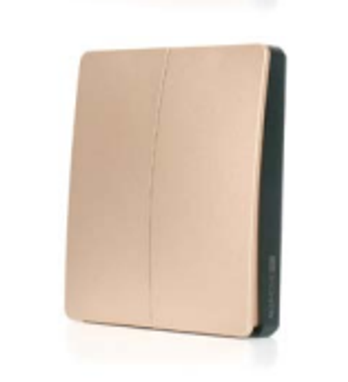 Кинетический выключатель на две зоны (накладной) золото