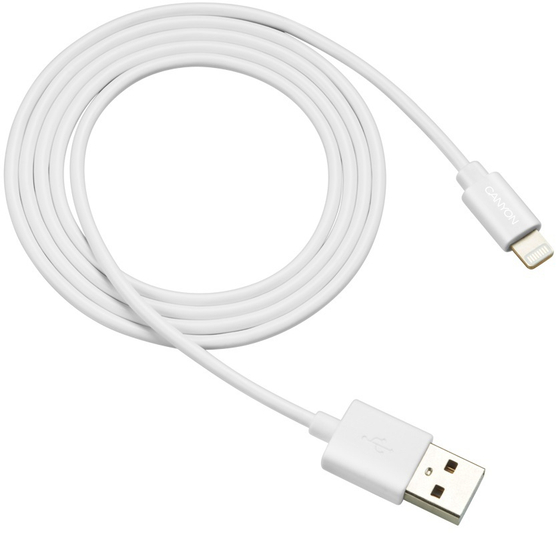 Canyon CNS-MFICAB01W Ultra-compact MFI Cable, certified by Apple, 1M length, 2.8mm , White co Кабель