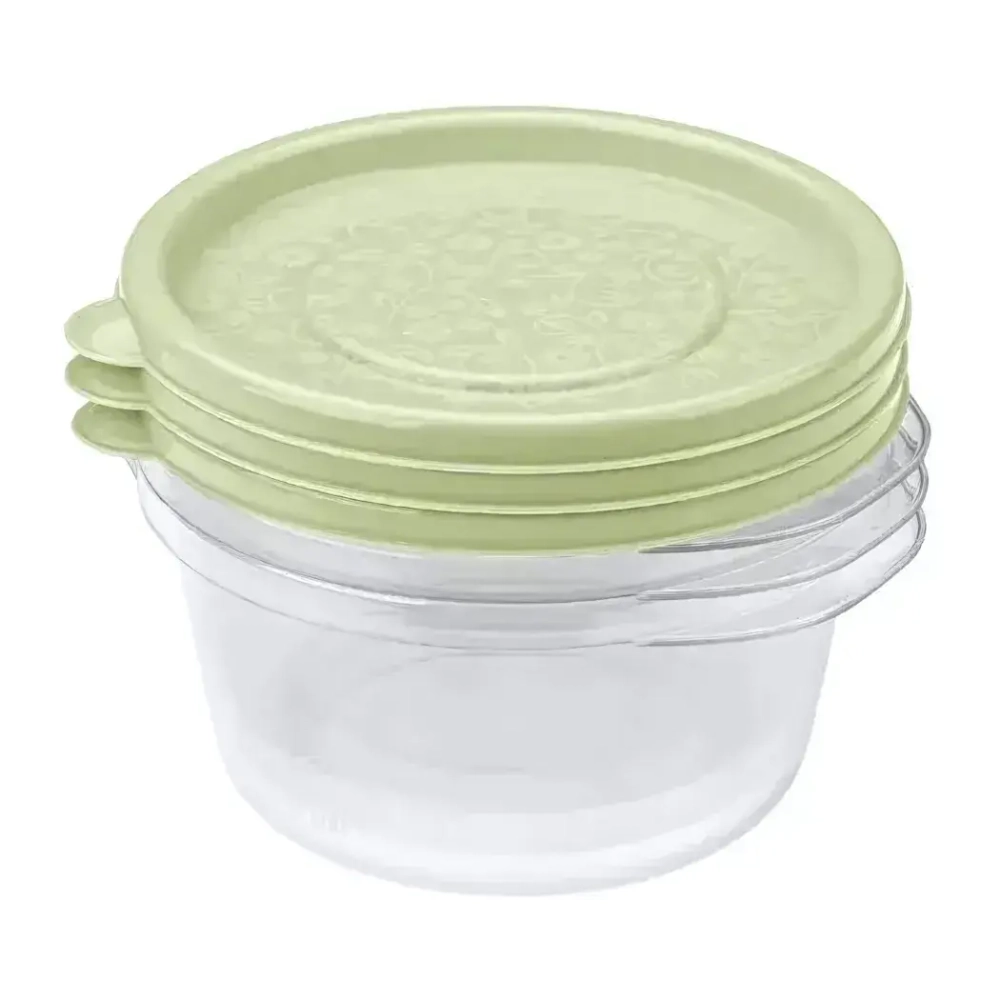 Комплект контейнеров Арт-декор 0,44л,3 шт, Зеленый