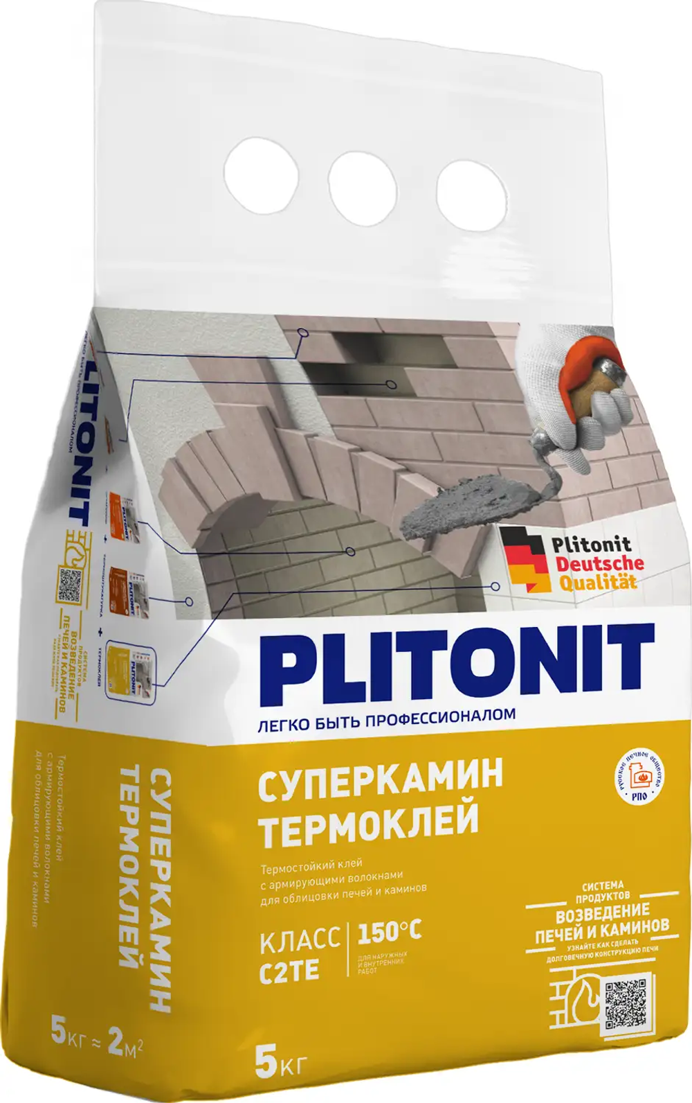 Клей для плитки Плитонит ТермоКлей для печей класс С2 ТЕ 5кг