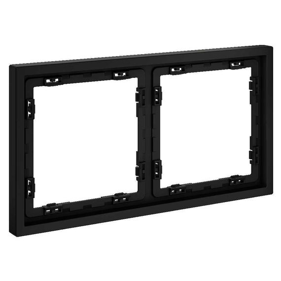 Рамка пластиковая Voltum S70 на 2 поста, (черный матовый) VLS100208