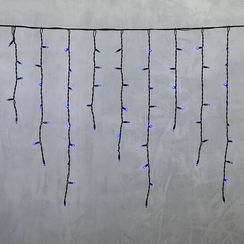 Светодиодная бахрома с колпачком 3,2*0,9 м., 168 синих LED ламп, каучуковый черный провод, LTC (LL168-1-2B)
