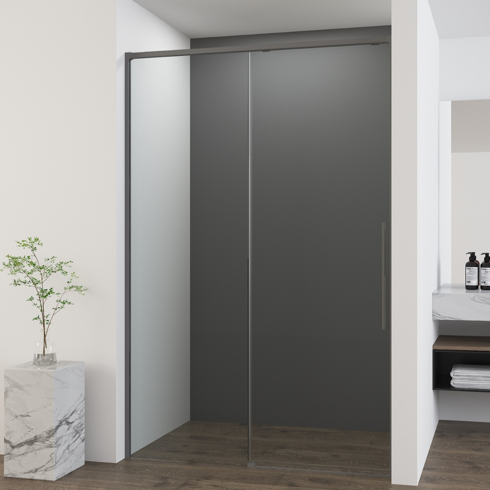 Душевая дверь Ultima VDS-7UL140CLGM, 1400, вороненая сталь, стекло прозрачное