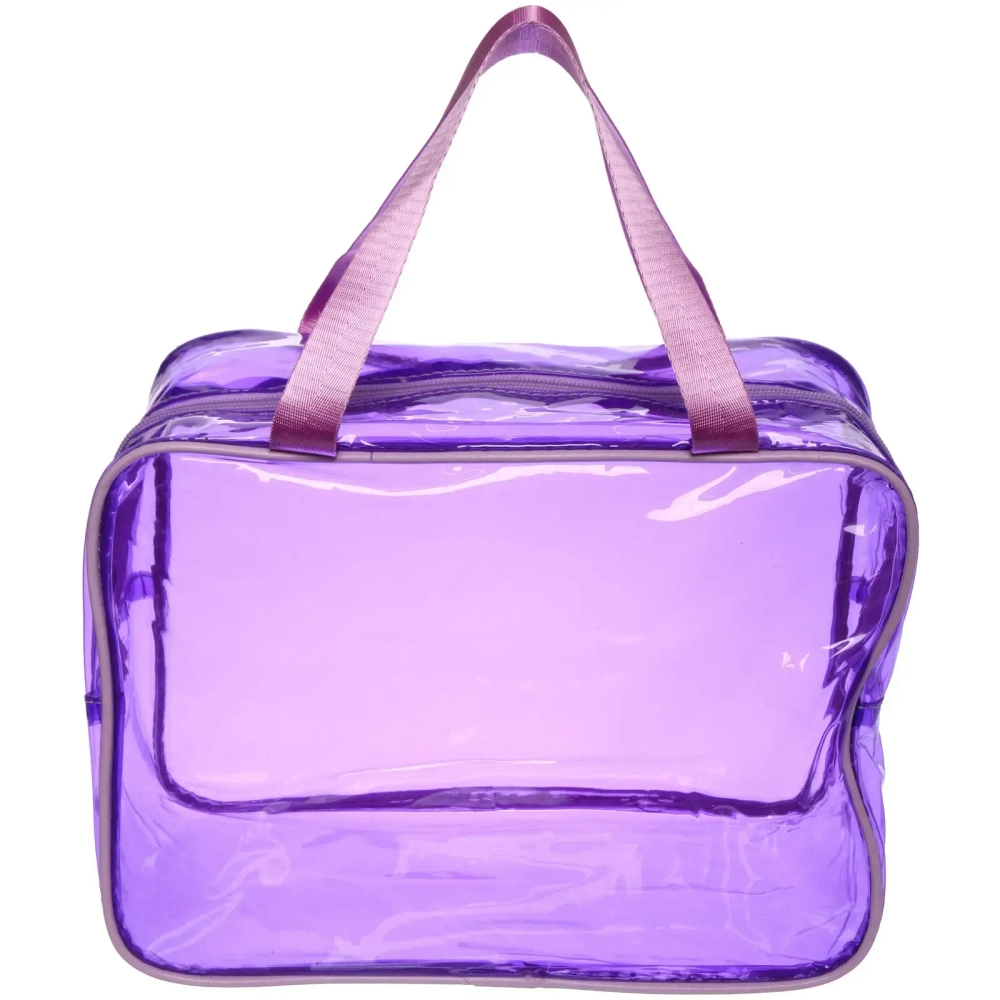 Косметичка прозрачная «MALINKA SHOP», цвет фиолетовый раф, 28*20*15см