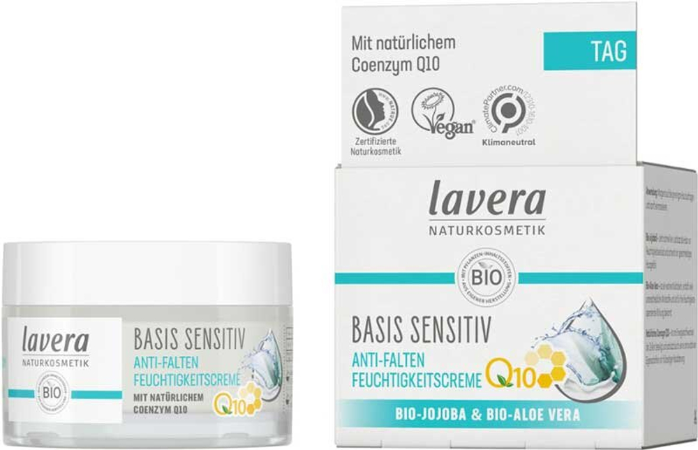 Увлажняющий крем против морщин Lavera Basis Sensitive с Q10, 50 мл