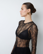 Платье макси из тонкого кружева черный