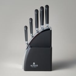 НАБОР НОЖЕЙ AGNESS НА ПЛАСТИКОВОЙ ПОДСТАВКЕ, 6 ПРЕДМЕТОВ