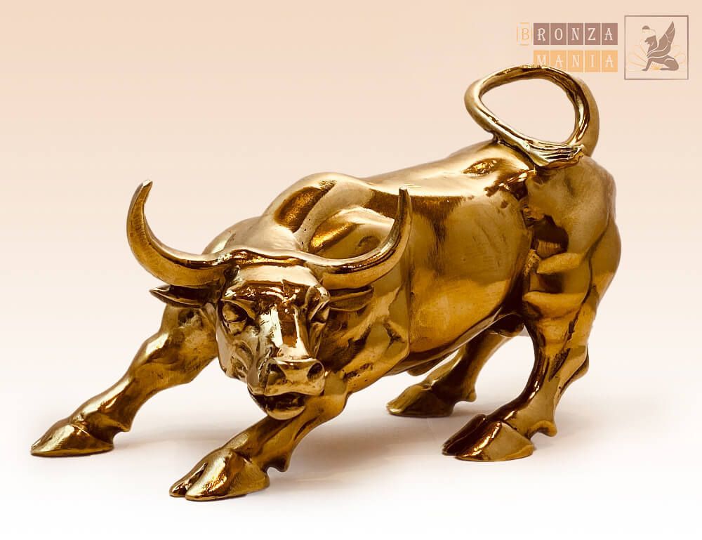 статуэтка Бык биржевой золотой