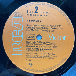 Винтажная виниловая пластинка LP Baccara Yes Sir, I Can Boogie (Германия 1977)