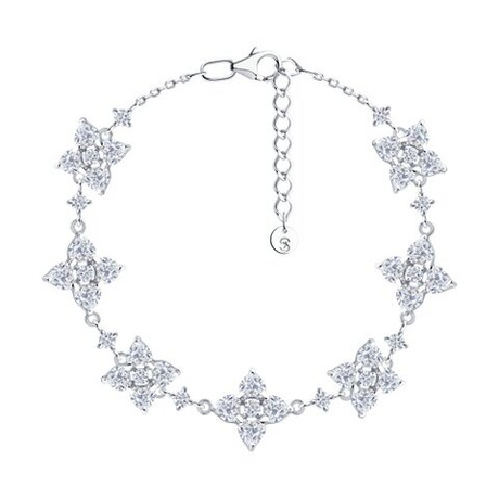 Браслет из серебра с фианитами