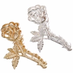 Заколка - краб для волос на блистере «ДЕ Палма», роза, цвет золото и серебро, 11*4см (пакет с подвесом)