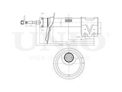 Амортизатор газовый передней подвески правый UNIO SAB-10125