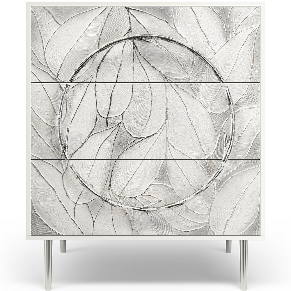 Комод Арт Стайл с 3 ящиками Стайл Айс Античное серебро