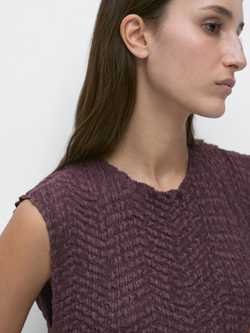 Massimo Dutti Длинное плиссированное платье, баклажанный