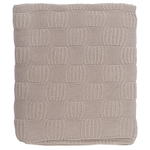 Плед из хлопка рельефной вязки светло-серого цвета из коллекции essential, 130х170 см