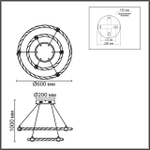 8010/50L LEDIO LN25 золото/прозрачный металл/акрилл Подвесной светильник LED 50W 220V 4000K TWINKLE